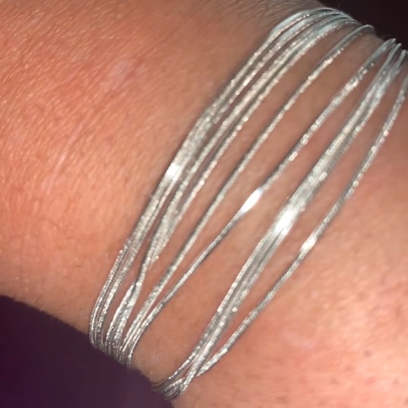 925 Sterling Silver Triple Loop Serpentine Bone Bracelet Wrist & Ankle bracelet - Picture 15 of 15